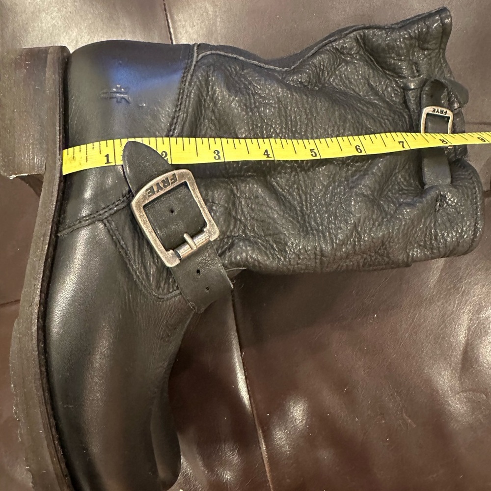 Frye slouchy leather boots; style 76509 black soft leather, like new - Picture 12 of 13